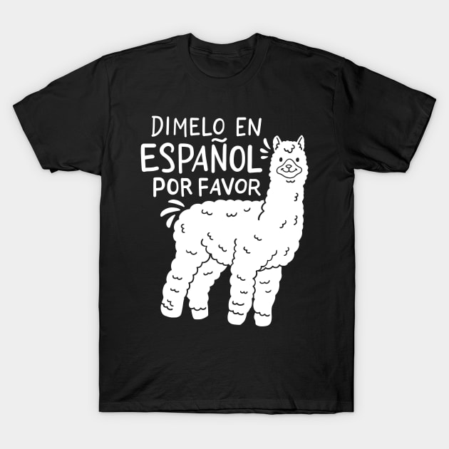 Spanish Teacher Llama T-Shirt by KAWAIITEE